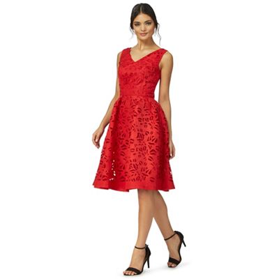 Red 'Nisha' cut-out dress